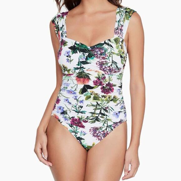 Miraclesuit Magicsuit Modern Romance Natalie One Piece Swimsuit White Size 14 - Picture 1 of 16
